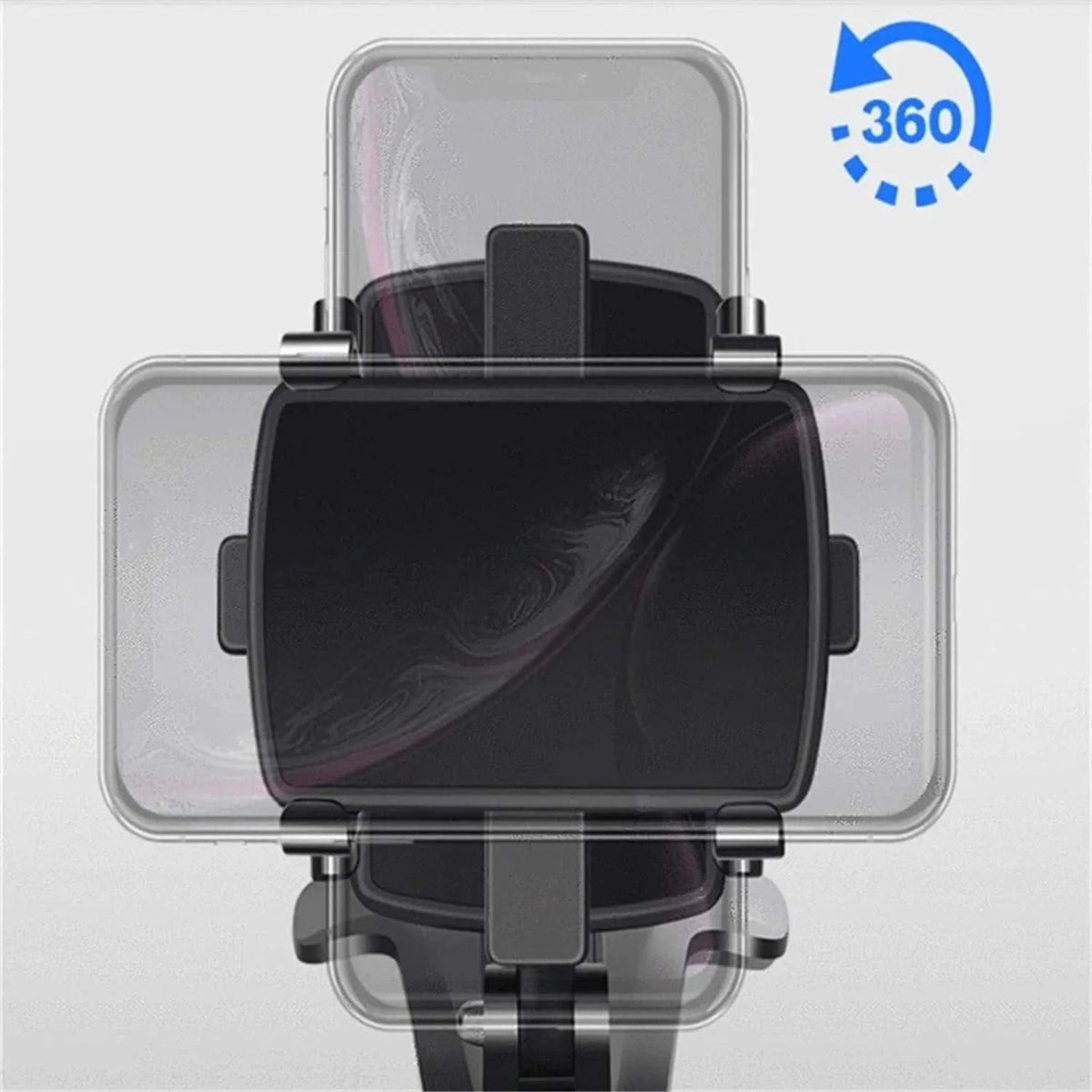 Car Phone Mount One-Hand 360° Rotation Visor Mirror Dashboard