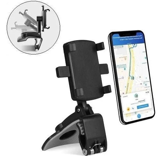 Car Phone Mount One-Hand 360° Rotation Visor Mirror Dashboard