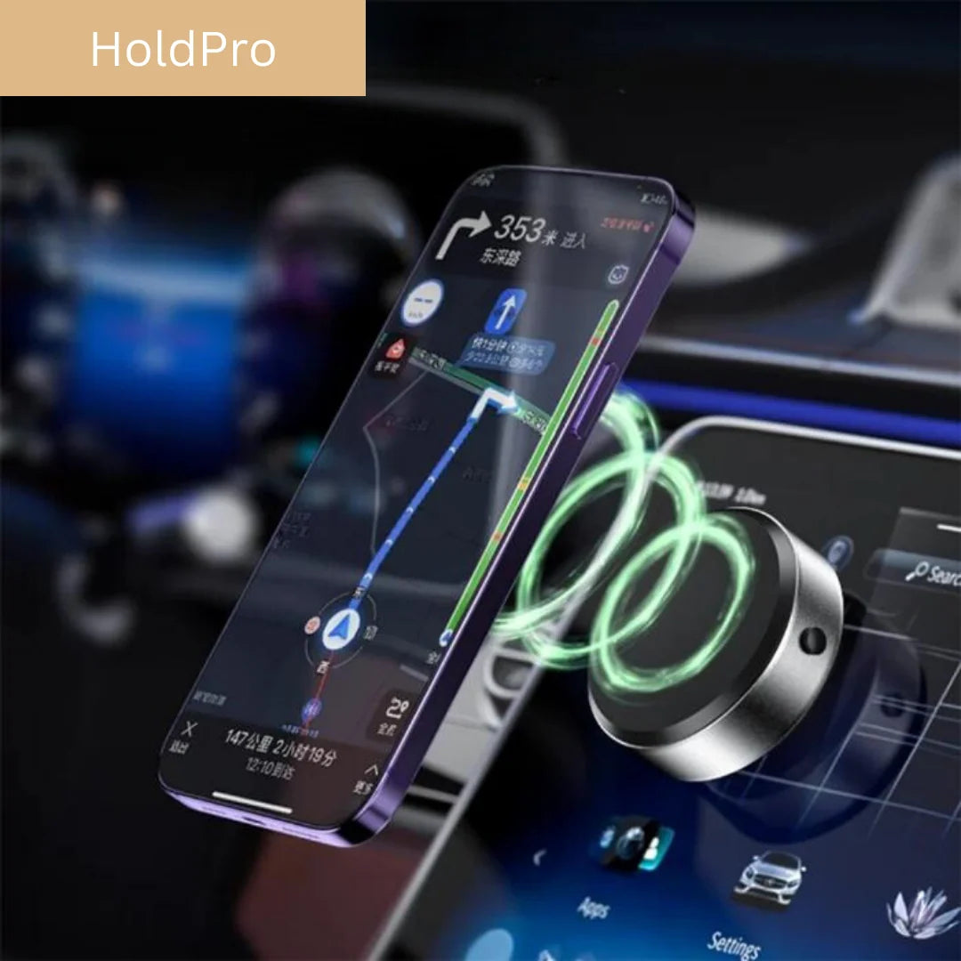 Car Phone Mount Strong Magnetic Grip & 360-Degree Rotation