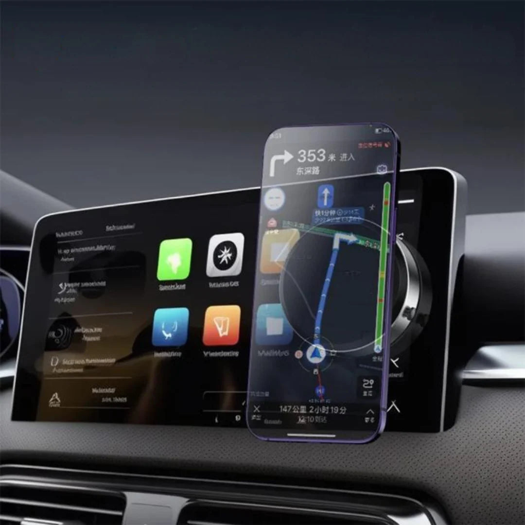 Car Phone Mount Strong Magnetic Grip & 360-Degree Rotation