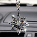 Car Rearview Mirror Ornament Sparkling Snowflake Lightweight Durable