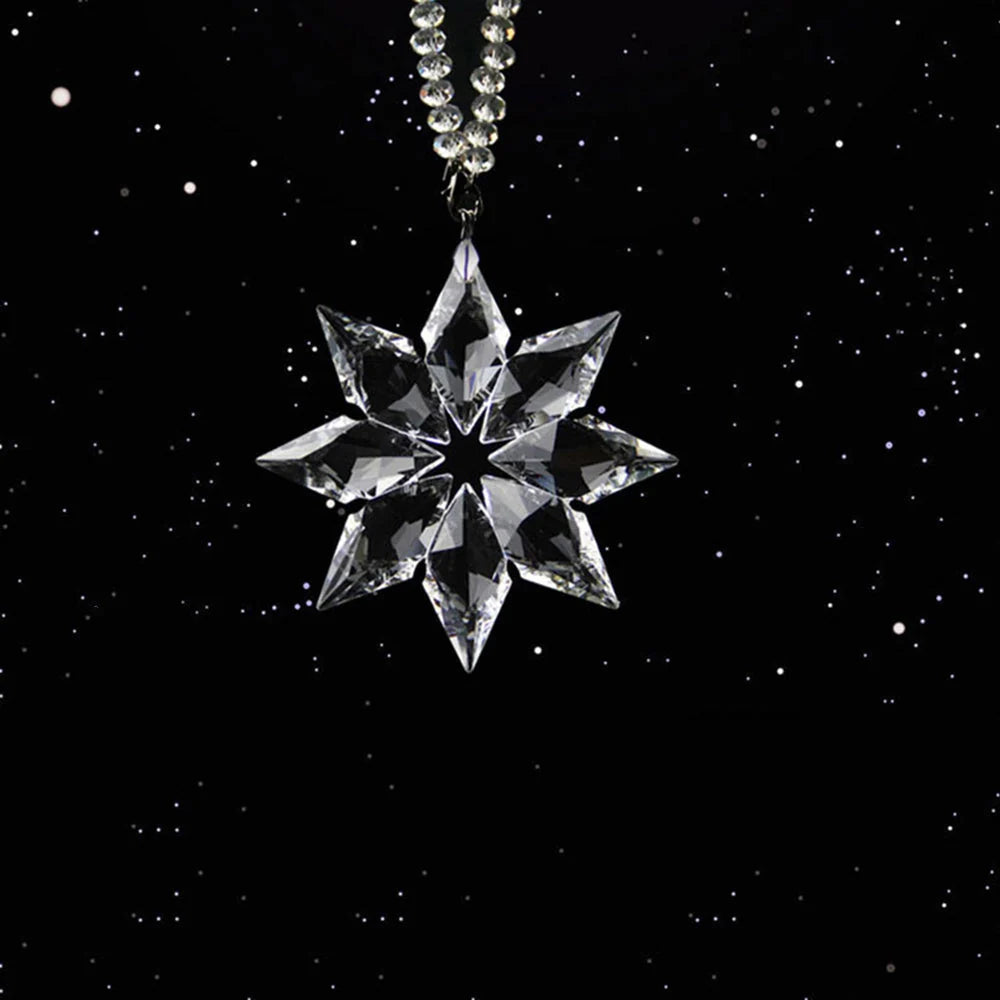Car Rearview Mirror Ornament Sparkling Snowflake Lightweight Durable