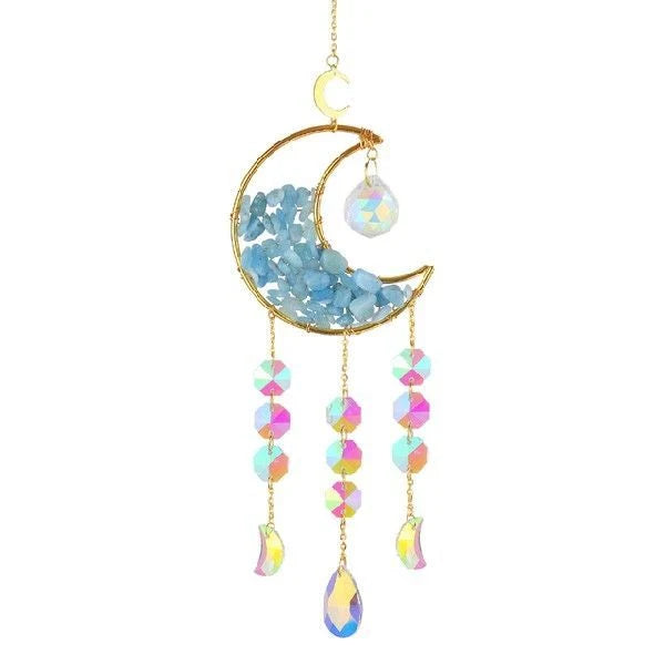 Car Rearview Mirror Pendant K9 Crystal Moon Five Colors