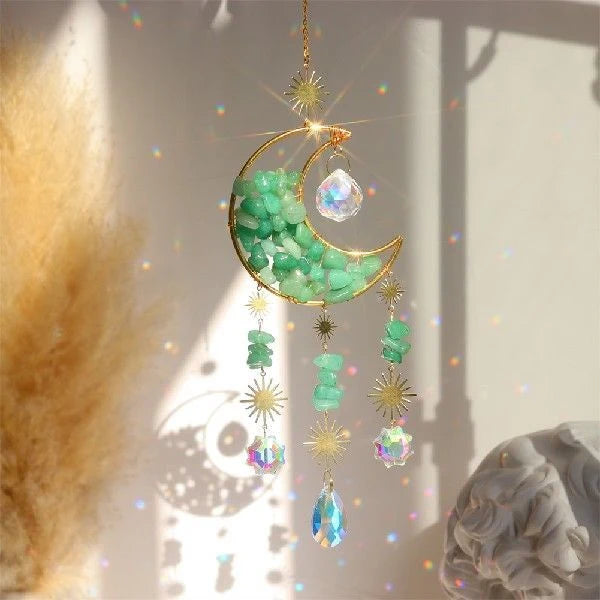 Car Rearview Mirror Pendant K9 Crystal Moon Five Colors