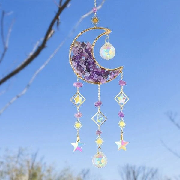 Car Rearview Mirror Pendant K9 Crystal Moon Five Colors