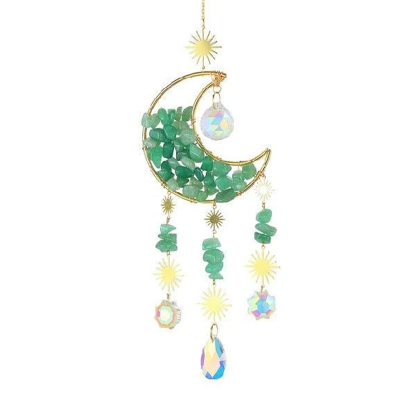 Car Rearview Mirror Pendant K9 Crystal Moon Five Colors