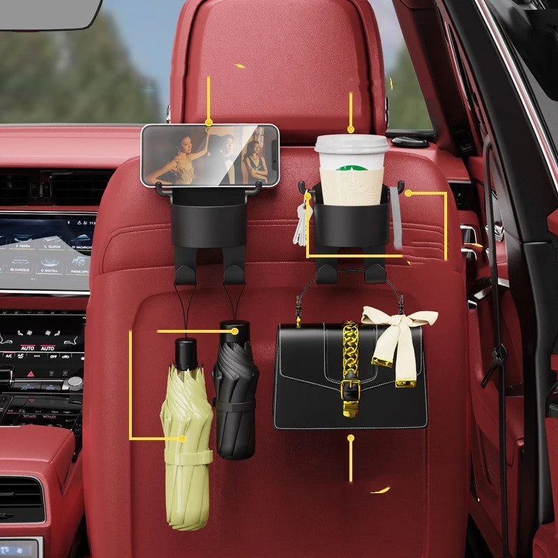 Car Seat Back Hook Cup & Bag Holder