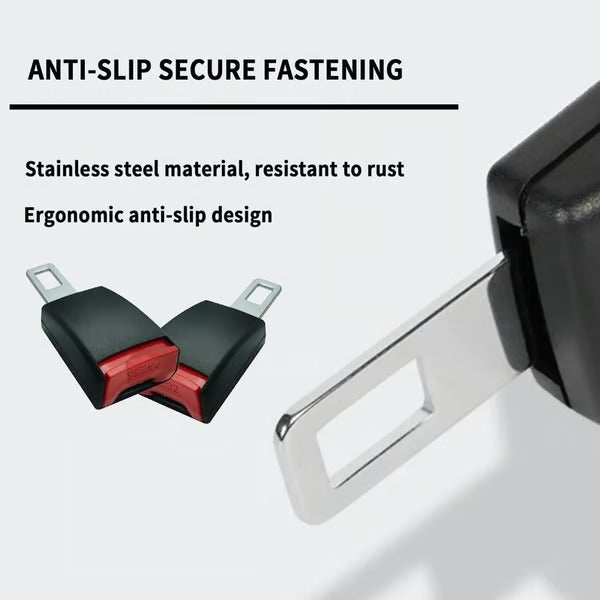 Car Seat Belt Extender Stainless Steel Quick-Click Universal Fit