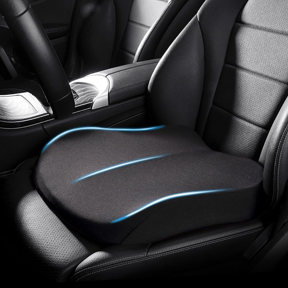 Car Seat Cushion 3 Inch Lift Memory Foam Non-Slip