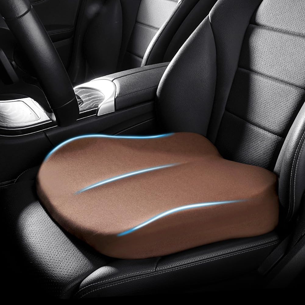 Car Seat Cushion 3 Inch Lift Memory Foam Non-Slip