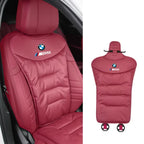 Car Seat Cushion Contoured Lumbar Support Breathable Washable Cover