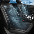 Car Seat Cushion Dual-Fan Ventilated Mesh Synthetic Leather Trim