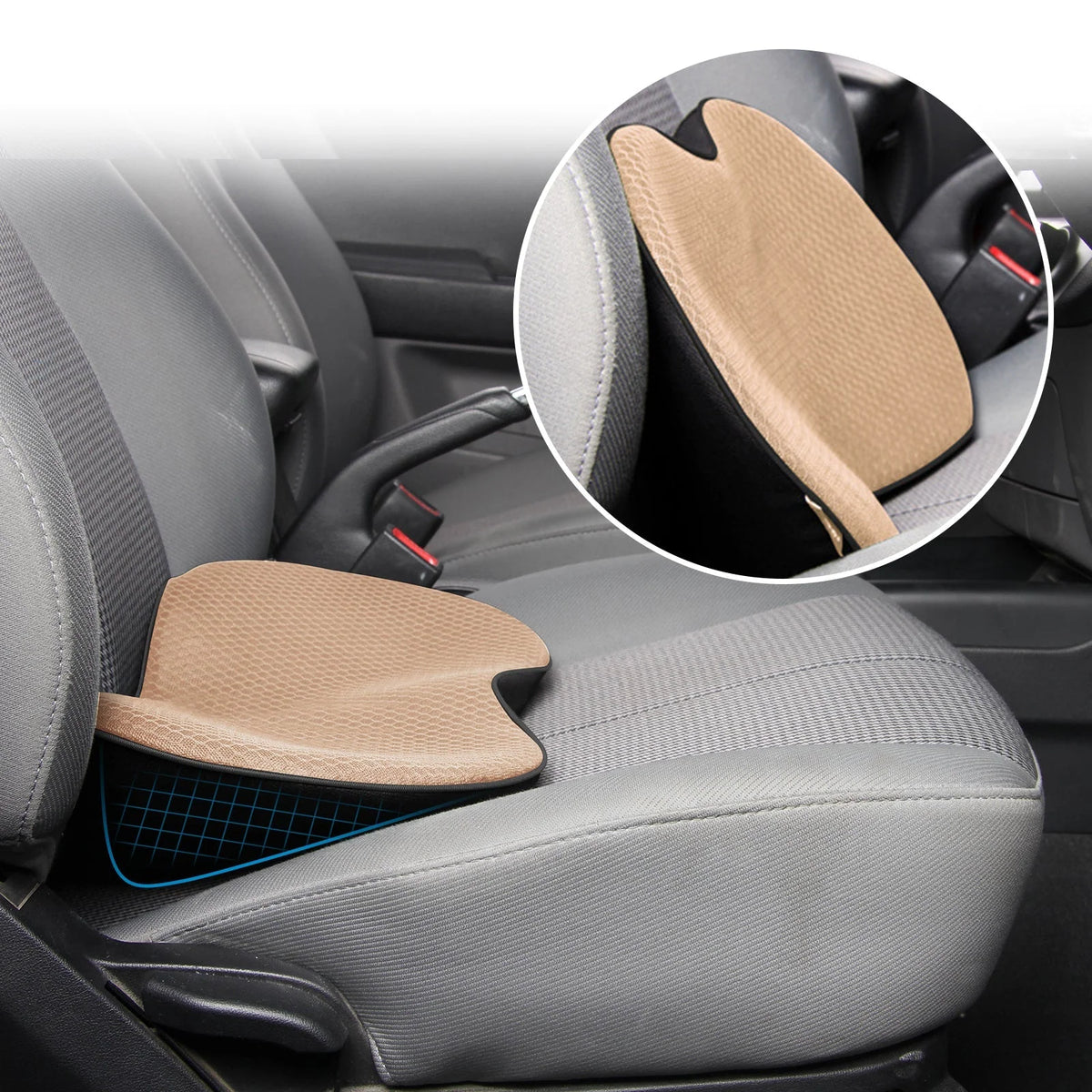 Car Seat Cushion Ergonomic Memory Foam 3.5 Inch Boost