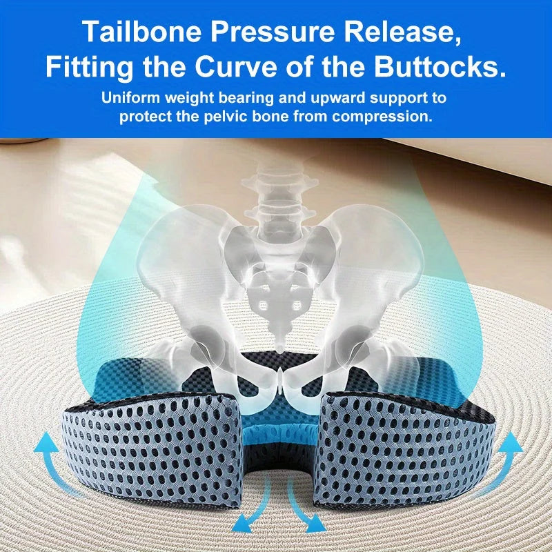 Car Seat Cushion Ergonomic Memory Foam Breathable Mesh & Non-Slip