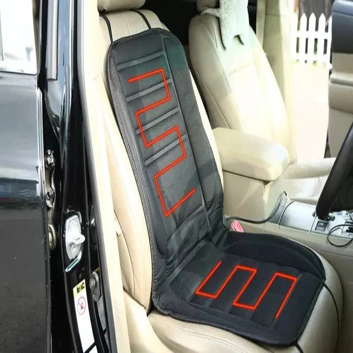 Car Seat Cushion Heated Quilted 12V Plug Adjustable Heat