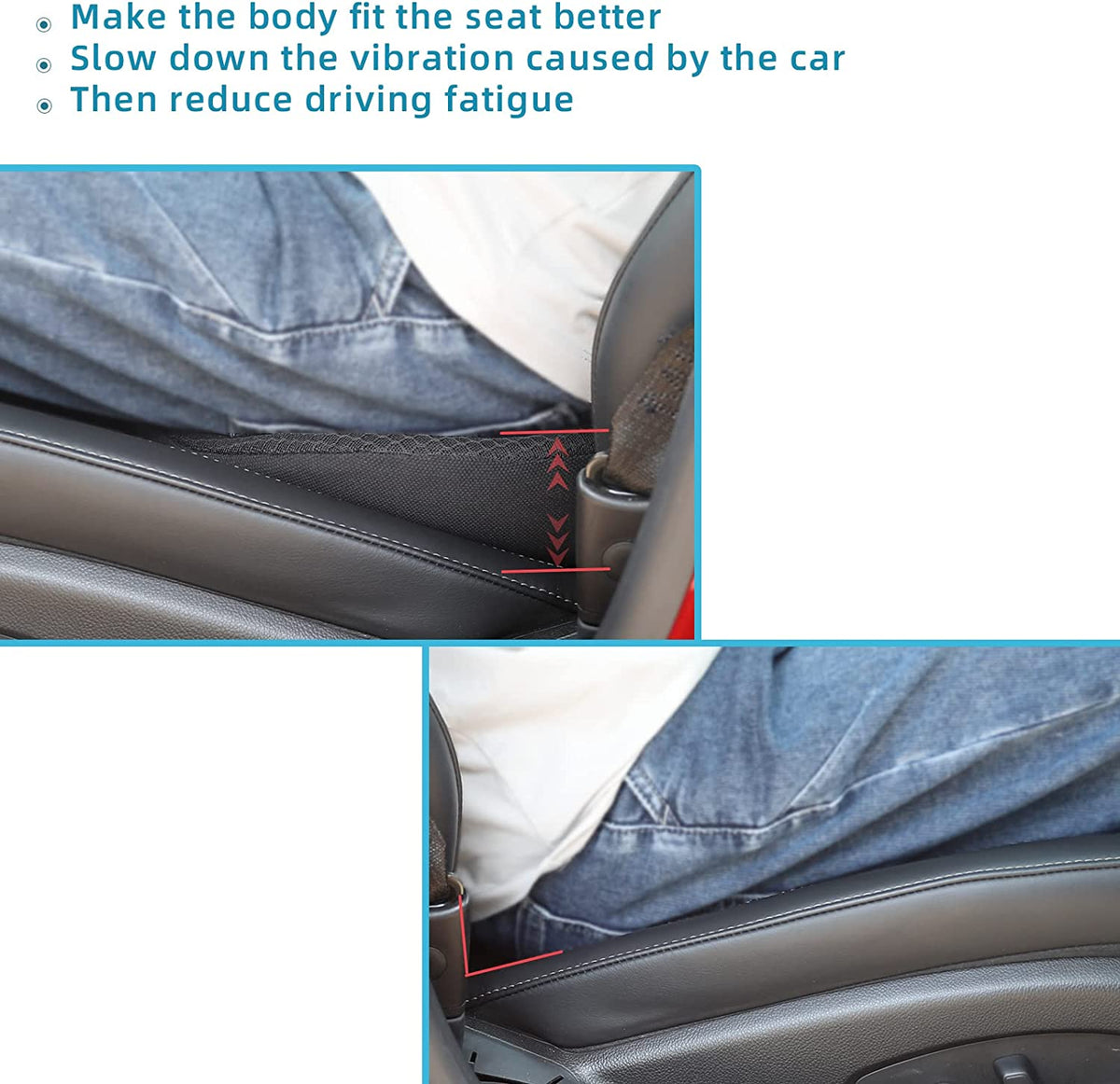 Car Seat Cushion Memory Foam 3.5 Inch Lift