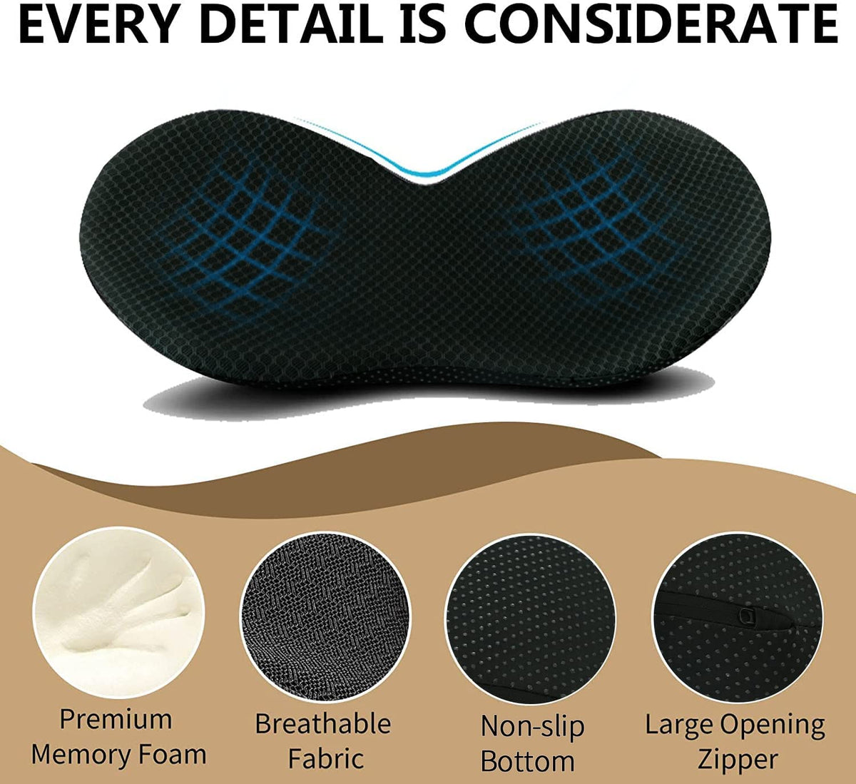 Car Seat Cushion Memory Foam 3.5 Inch Lift