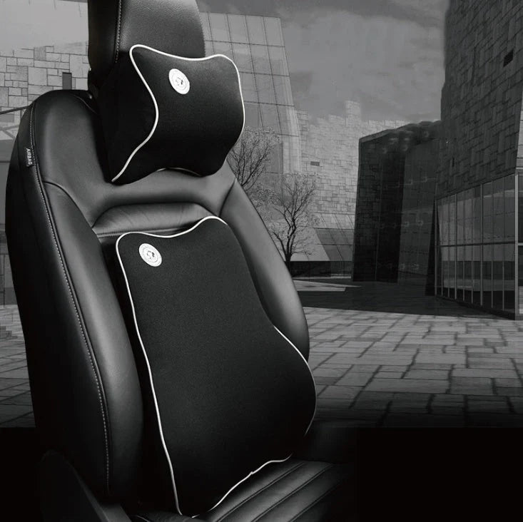 Car Seat Cushion Memory Foam Headrest & Lumbar Support