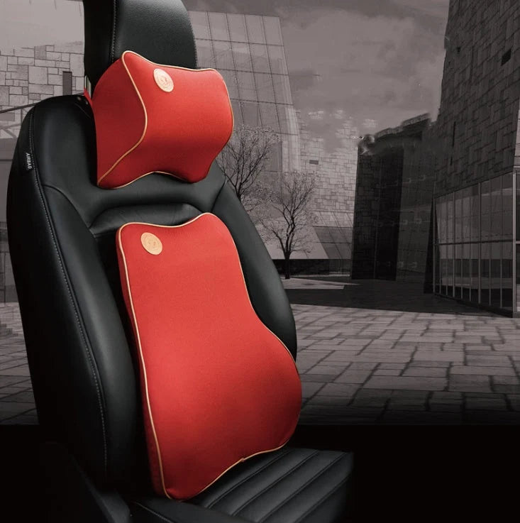 Car Seat Cushion Memory Foam Headrest & Lumbar Support