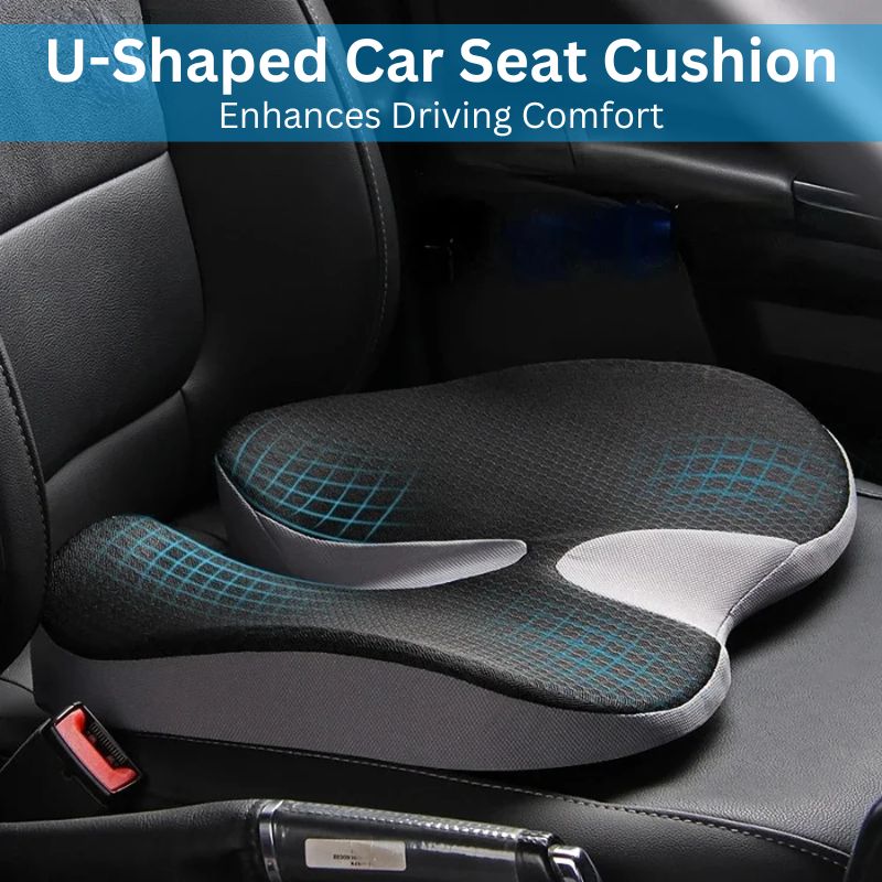 Car Seat Cushion Memory Foam U-Shaped Tailbone Cutout