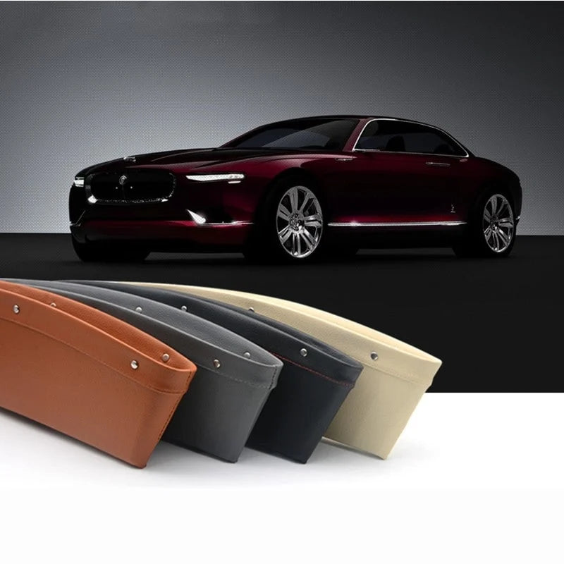 Car Seat Gap Organizer Slim Wedge Faux Leather Pocket