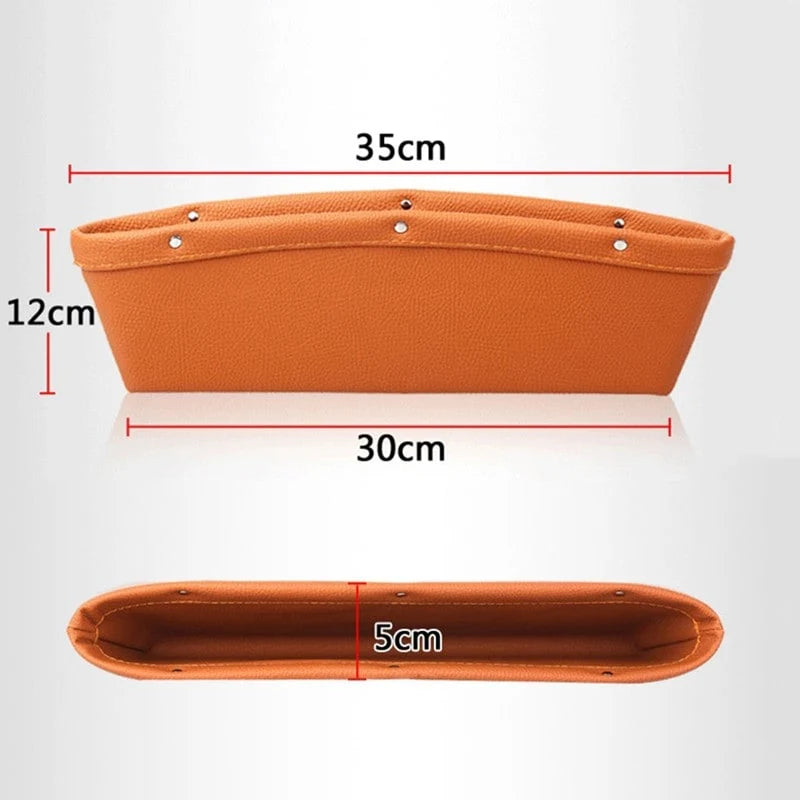 Car Seat Gap Organizer Slim Wedge Faux Leather Pocket