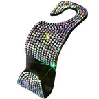 Car Seat Headrest Hook Gem-Accented Holds Handbags & Umbrellas