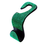 Car Seat Headrest Hook Gem-Accented Holds Handbags & Umbrellas