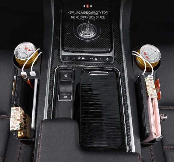 Car Seat Organizer Cup Holder & Coin Storage
