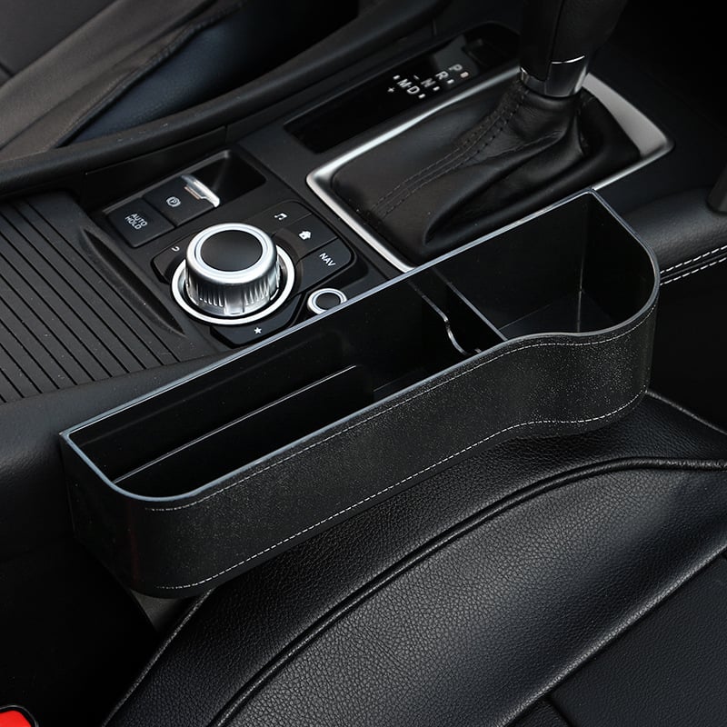 Car Seat Organizer Leather Cup & Coin Holder