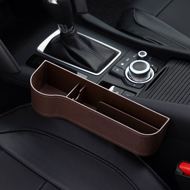 Car Seat Organizer Leather Cup & Coin Holder