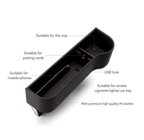 Car Seat Organizer Leather Cup & Coin Holder