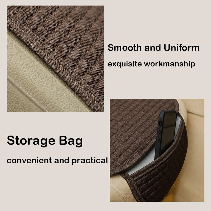 Car Seat Protector Anti-Slip & Waterproof Durable Flax