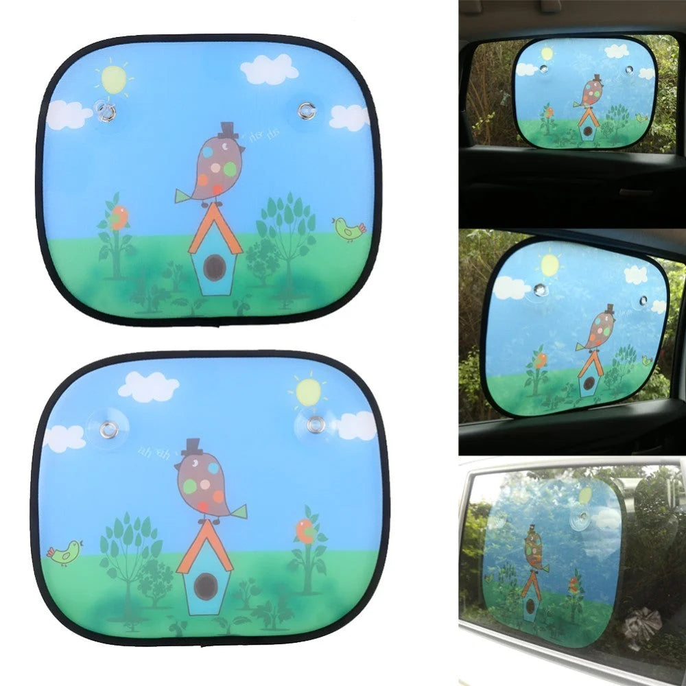 Car Sun Shade Cartoon UV Blocking Set of 2