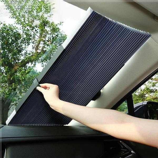 Car Sun Shade Retractable Aluminum-Lined UV Blocking Suction Cups