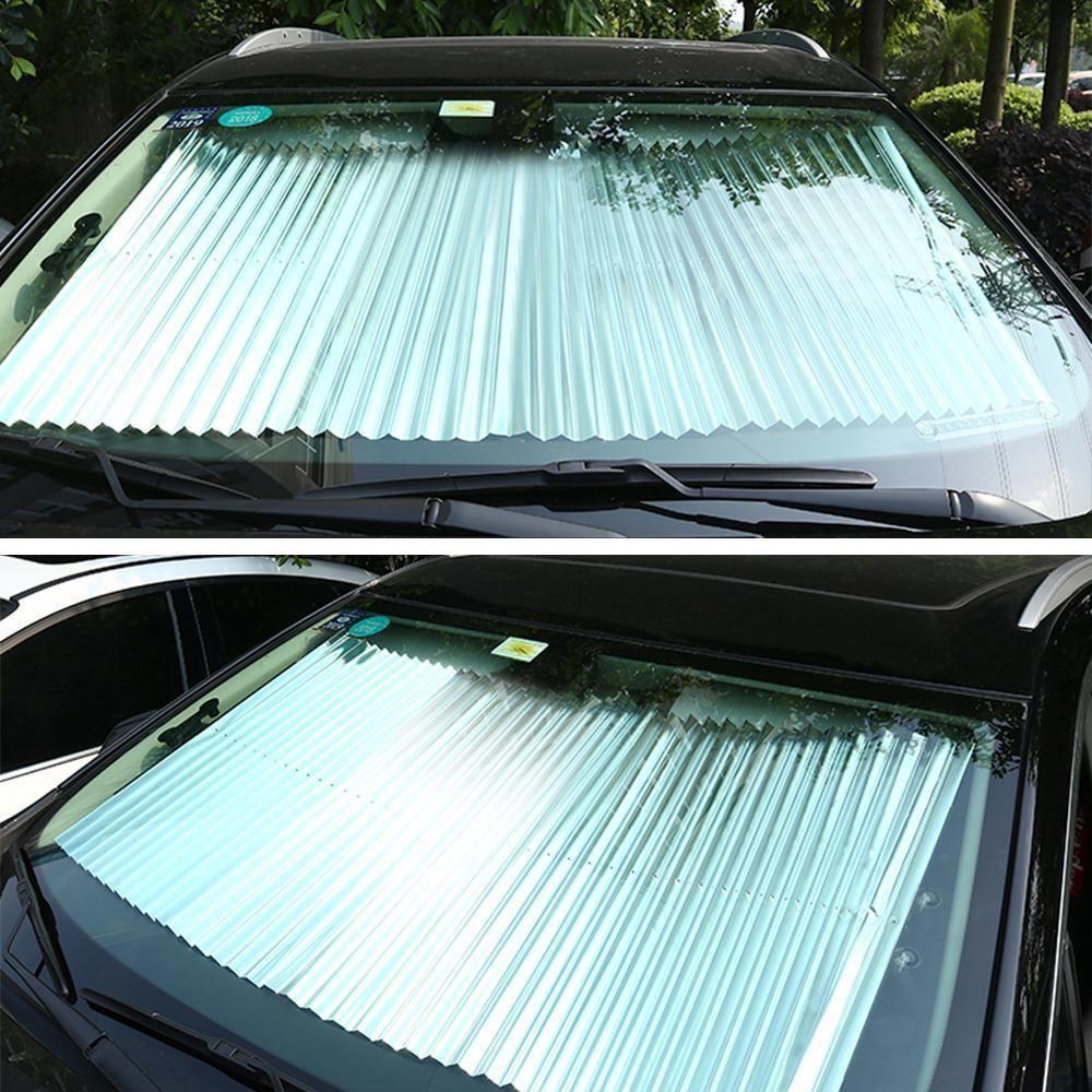 Car Sun Shade Retractable Aluminum-Lined UV Blocking Suction Cups