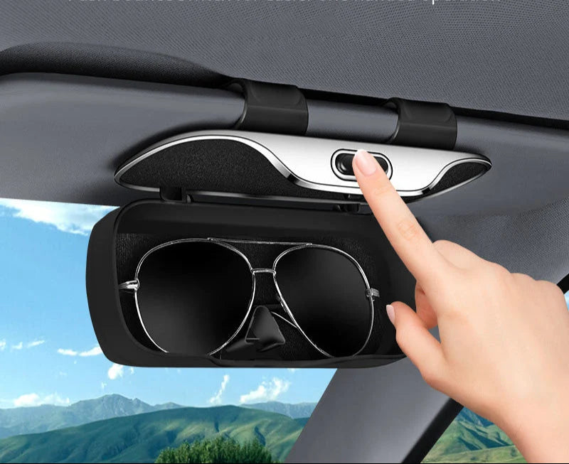Car Sunglasses Case Sun Visor Clip One-Hand Access