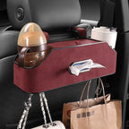 Car Tissue Box & Cup Holder Genuine Leather Compression-Resistant