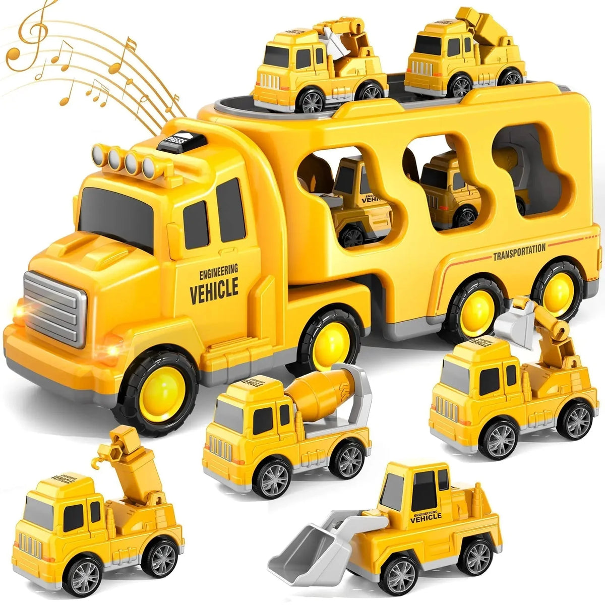 Car Transporter Playset Double-Deck Light & Music