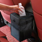 Car Trash Bin Collapsible Waterproof Nylon Secure Lid