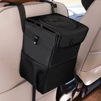 Car Trash Can Denim Exterior Waterproof Lining & Concealing Lid