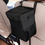 Car Trash Can Denim Exterior Waterproof Lining & Concealing Lid