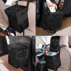 Car Trash Can Denim Exterior Waterproof Lining & Concealing Lid