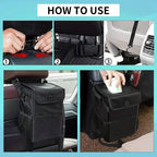 Car Trash Can Denim Exterior Waterproof Lining & Concealing Lid