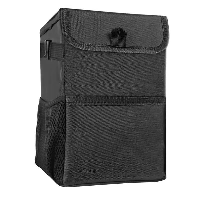 Car Trash Can Leak-Proof Concealing Lid & Adjustable Strap