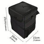 Car Trash Can Leak-Proof Concealing Lid & Adjustable Strap