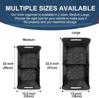 Car Trunk Organizer Foldable Adjustable Dividers Water-Resistant Polyester
