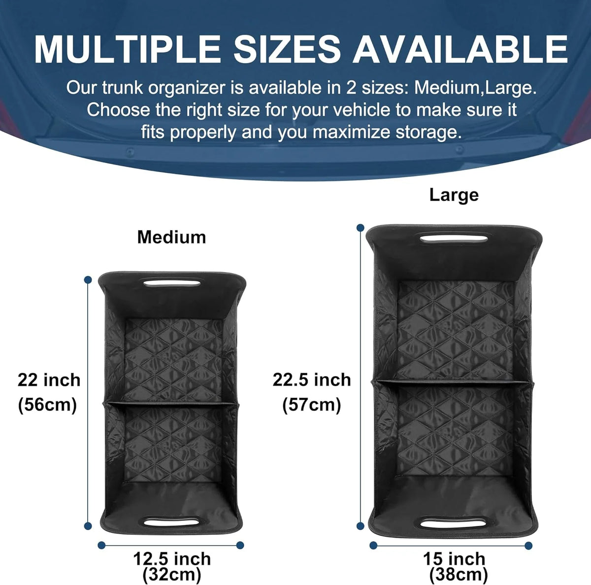 Car Trunk Organizer Foldable Adjustable Dividers Water-Resistant Polyester
