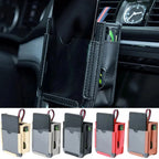 Car Vent Organizer Faux Leather Multi-Pocket Clear Phone Pocket