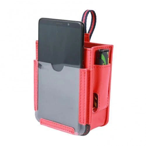 Car Vent Organizer Faux Leather Multi-Pocket Clear Phone Pocket